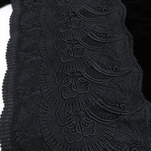 Load image into Gallery viewer, Shawl velvet 2 -piece set rayon black peach purple lace embroidery