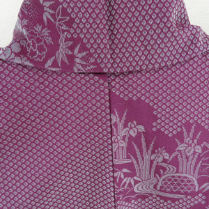 Antique dysmetic kimono car on the carrot car, wide collar purple lined lined casual kimono Retro height 149cm