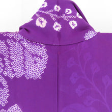 Load image into Gallery viewer, Komon Antique Total aperture Kiribun Purple Lined Lined Collar Silk Retro Old Kimono Star 159cm