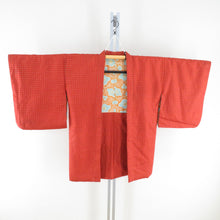 Load image into Gallery viewer, Haori Antique Meisen Cross Pattern Chirike Court Silk Brown Retro Kimono Store 81cm