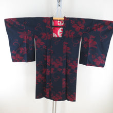 Load image into Gallery viewer, Road Antique Obana Black Pattern Pure Court Pure Black Retro Retro Kimono 110cm