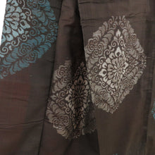 Load image into Gallery viewer, Tsumugi Kimono Antique Oshima Tsumugi Brown Brown Lined Bulk Silk Roir Retro Taisho Roman Old Kimono Star Hall 145cm