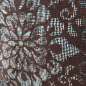 Tsumugi Kimono Antique Oshima Tsumugi Brown Brown Lined Bulk Silk Roir Retro Taisho Roman Old Kimono Star Hall 145cm