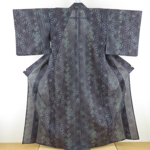 Summer kimono Konemini's leaves of bonito cracks brown collar galo polyester Washable kimono summer purple tailoring height 156cm