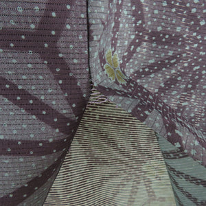 Summer kimono Konemini's leaves of bonito cracks brown collar galo polyester Washable kimono summer purple tailoring height 156cm