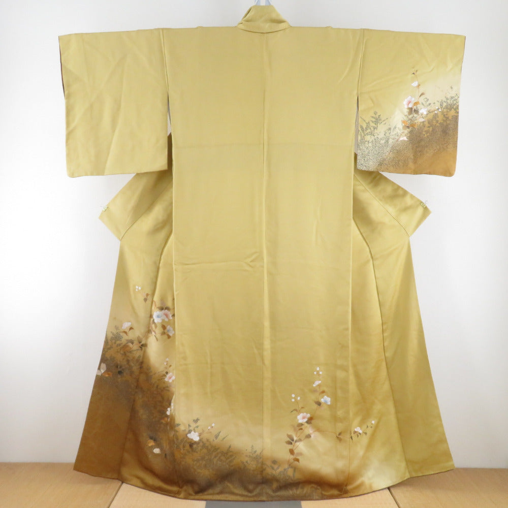 Visitors Banzen Public Foil Foil Red Lined Lined Collar Silk No Silk Crest Tailored Kimono 159cm