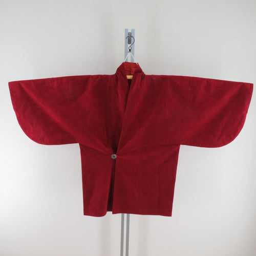 Kimono coat velor fabric reversible red orange kimono 80cm