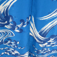 Load image into Gallery viewer, Haori Men&#39;s Wave Pattern Blue Stage Costume Remake Proper Polyester Washable Men -style Kimono Men 98cm