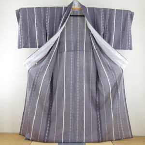 Summer kimono Komon Konjin Guro Rouge Summer Summer Silk Pure silk purple wide collar tailored Light body height 163cm