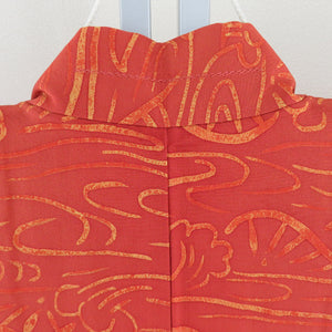 Haori silk abstract one wheel single wheel car orange kimono coat kimono dent 81cm