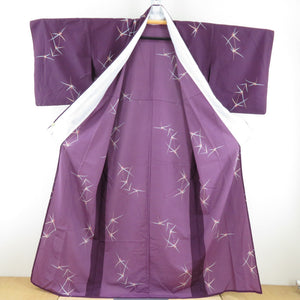 Komon Komon Karuna Flower Public Colonal Collar Purple Collar Polyester Washing Kimono Tailor