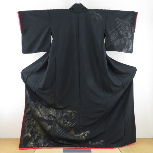 Dancing Kimono Dragon Written Black Stage Costume Remake Product Polyester Bulk Tailored Women