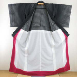 Komon Uniform Striped Bulk Put Bee Collar Black Collar Black Polyester Washing Kimono Tailor 160cm