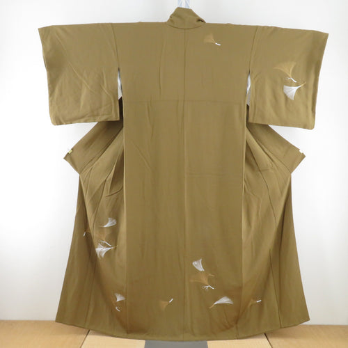 Visit Ginkgo Word Ginkgo Purpose Green Brown Lined Lined Collar Silk No Silk Crest Tailored Kimono 158cm