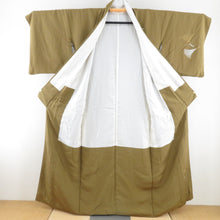 Load image into Gallery viewer, Visit Ginkgo Word Ginkgo Purpose Green Brown Lined Lined Collar Silk No Silk Crest Tailored Kimono 158cm