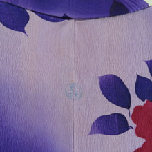 Load image into Gallery viewer, Komon Antique Branched Branch -flowered Purple Embroidery Purple Crest Red Silk Lined Lined Collar Pure Silk Retro Old Kimono 152cm