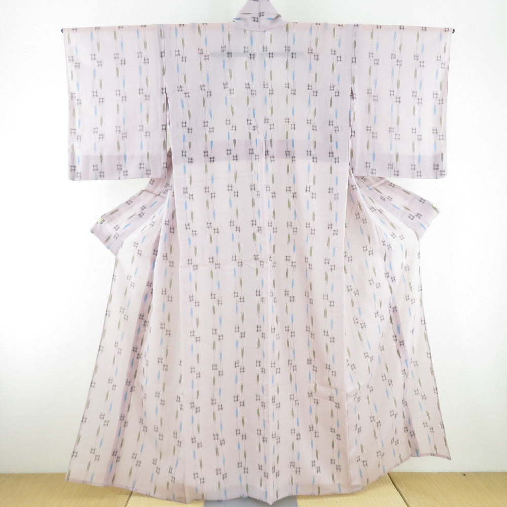 Wool kimono Summer wool single garment In the arrow wings, light purple weaving Pattern Wide collar casual Kimono tailoring height 155cm