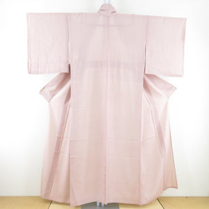 Summer kimono Edo Komon muscle striped single garlic Wide collar pure silk silk without light pink crests summer tailored