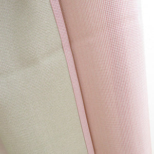 Summer kimono Edo Komon muscle striped single garlic Wide collar pure silk silk without light pink crests summer tailored