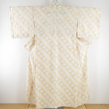 Load image into Gallery viewer, Summer kimono Komon Konjin Gauge In summer, colored paper pattern pure silk cream color wide collar tailoring lighter