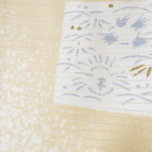 Summer kimono Komon Konjin Gauge In summer, colored paper pattern pure silk cream color wide collar tailoring lighter