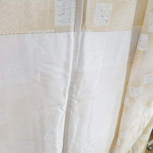 Summer kimono Komon Konjin Gauge In summer, colored paper pattern pure silk cream color wide collar tailoring lighter