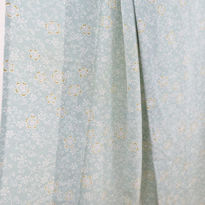 Komon Grape Karanbun Palace Single Collar Light Green Pure Silk Tailed Casual Kimono Width Large Stand Star 151cm