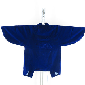 Kimono Coat velvet coat blue -purple plain plain rayon 77cm