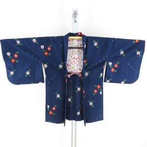 Wool Kimono Ensemble Haori Set Tsubaki Pattern Dowel Purple Woven Purpose Purpose Bachi Casual Kimono Kimono