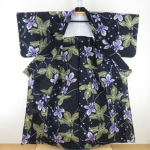 Load image into Gallery viewer, Yukata Women&#39;s iris pattern dark blue cotton summer summer tailoring rising height 159cm