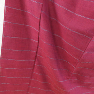 Tsumugi Kimono Horizontal striped sentence Purple lined lined collar silk silk casual kimono tailoring