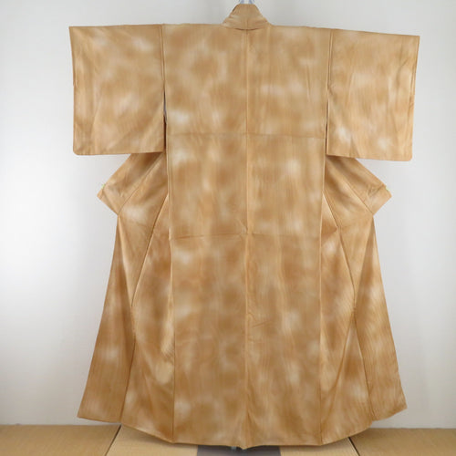 Komon shade pattern lined wide collar walnut -colored pure silk crest tailored casual kimono 152cm