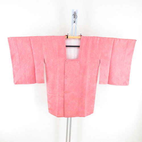 Road pure silk cracked ground crest pink kimono coat kimono kimono kimono casual casual height 83cm