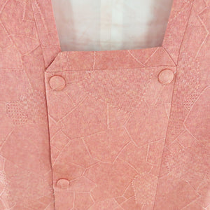 Road pure silk cracked ground crest pink kimono coat kimono kimono kimono casual casual height 83cm