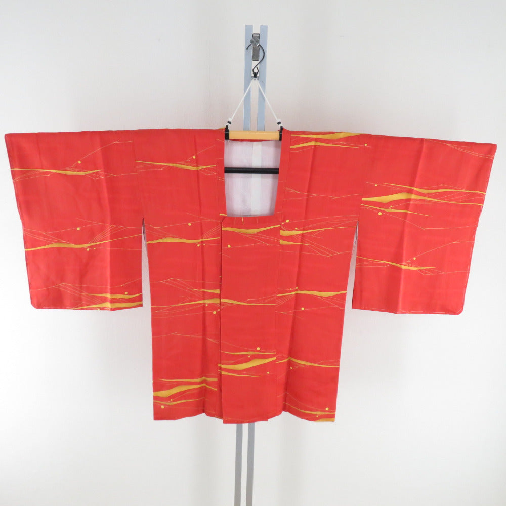 Road pure silk abstract pattern Orange kimono coat kimono dent Kimono casual Casual height 79cm