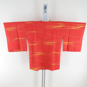 Road pure silk abstract pattern Orange kimono coat kimono dent Kimono casual Casual height 79cm