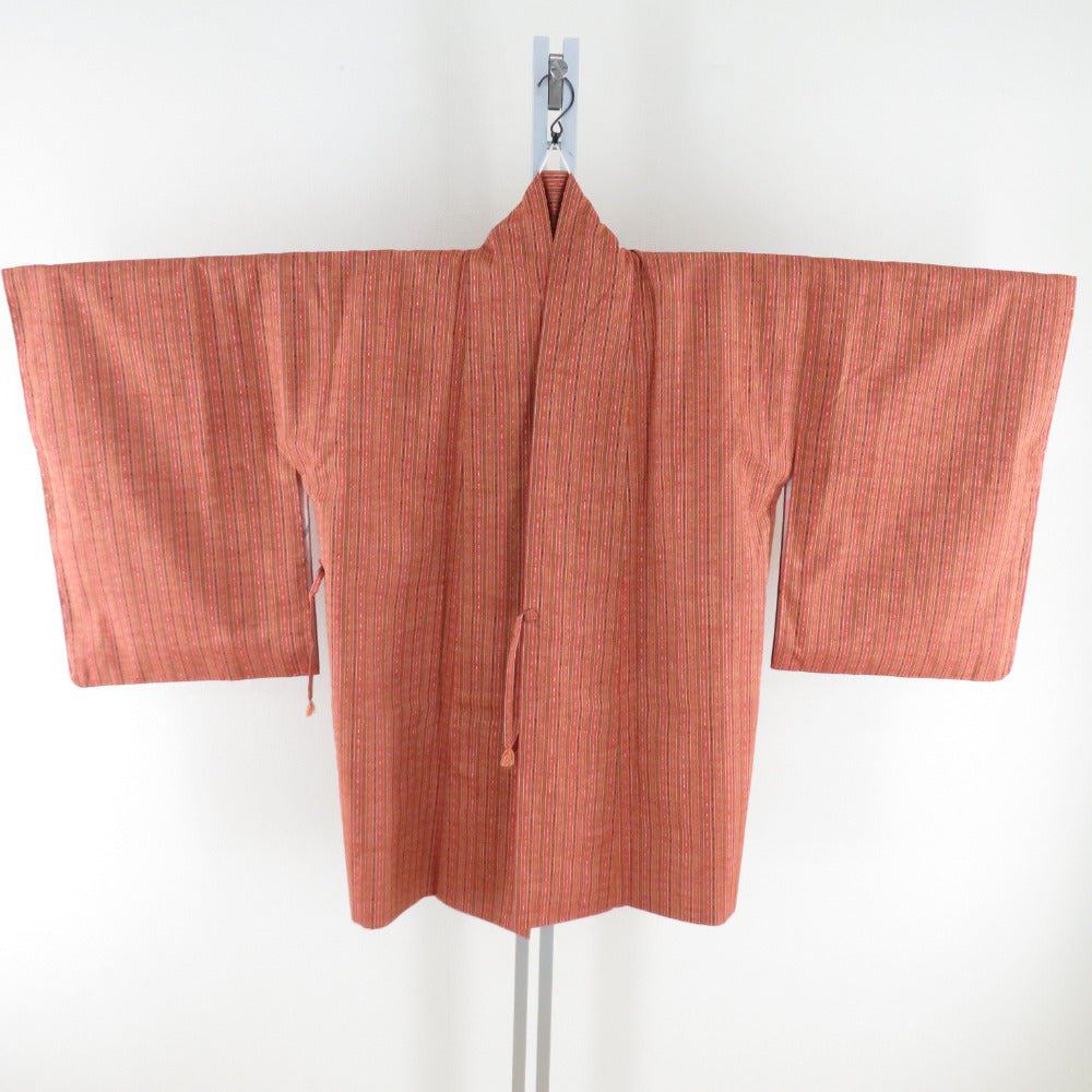 Kimono Court Road Chukari Tsumugi Island Pure Silk Red Brown Kimono Court Casual Status 86cm