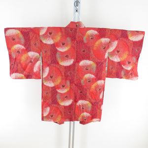 Haori Antique Cotton Red Dyeing Pattern Pattern Pattern Retro Old Kimono Studio 86cm