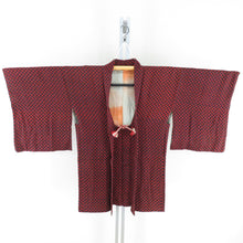 Load image into Gallery viewer, Haori Antique twisted plum pattern dust coat pure silk red black retro Taisho romance kimono 82cm