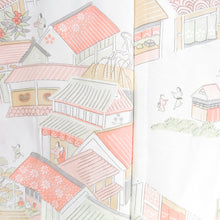 Load image into Gallery viewer, 羽織 正絹 絵皿文様 紫色 紋なし 着物コート 和装 ちりよけ 身丈82cm