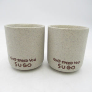 Retro tableware, 4-piece teacup set KATO KOGEI SUGO BIKE-FREAKS