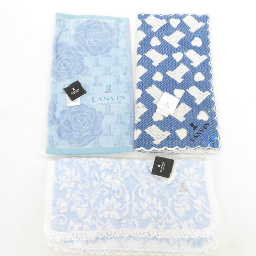LANVIN ランバン ハンカチ タオルハンカチ3枚セット 綿100％ 開封済未使用品
