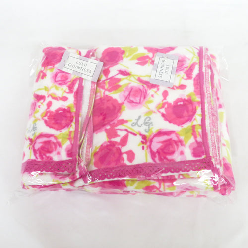 Lulu Guinness ルル ギネス タオル 2枚セット バスタオル×1/フェイスタオル×1 綿100％ 開封済未使用品