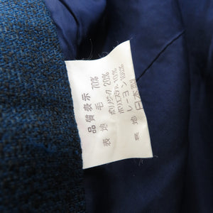 男着物 アンサンブル ウール 単衣 紺色 男性用きもの メンズ 仕立て上がり 和服 男物 カジュアル 身丈144cm