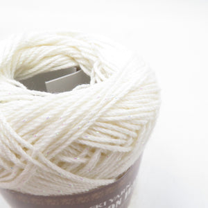 SKIYARN スキーヤーン 毛糸 スキーコットンジニー 元廣 8玉セット 2番色 1玉25g 糸長約95ｍ 春夏毛糸 綿ラメ混 ホワイト 未使用品