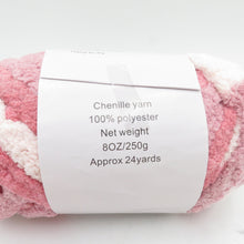 画像をギャラリービューアに読み込む, 毛糸 ブランケット用 超極太毛糸 2玉セット 250g玉巻 約21m ホワイト パープル ポリエステル シェニールヤーン 未使用品