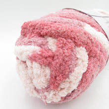 画像をギャラリービューアに読み込む, 毛糸 ブランケット用 超極太毛糸 2玉セット 250g玉巻 約21m ホワイト パープル ポリエステル シェニールヤーン 未使用品