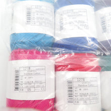 画像をギャラリービューアに読み込む, 毛糸 毛糸ピエロ レインボーコットン Rainbow Cotton 12玉 1～12番まで全色 1玉40ｇ 約97ｍ 綿100% 合太 日本製 春夏毛糸 未使用品