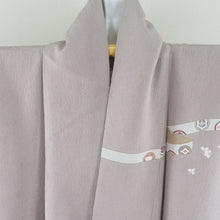 Load image into Gallery viewer, 訪問着 箔 刺繍 誰が袖文様 紫色 袷 広衿 正絹 紋なし 仕立て上がり着物 身丈153cm