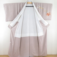 Load image into Gallery viewer, 訪問着 箔 刺繍 誰が袖文様 紫色 袷 広衿 正絹 紋なし 仕立て上がり着物 身丈153cm